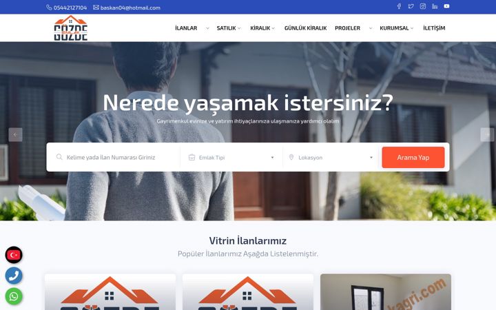 Screenshot of gozdeemlakagri.com