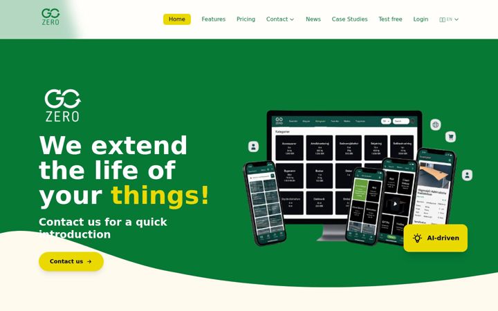 Screenshot of gozero.se
