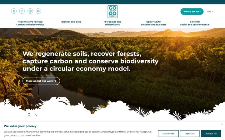 Screenshot of gozerogogreen.com