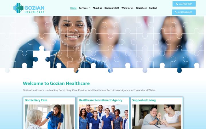 Screenshot of gozianhealthcare.co.uk