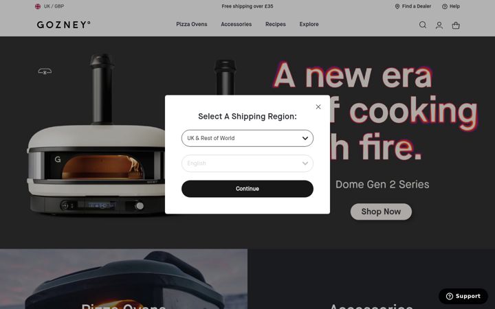 Screenshot of gozney.com