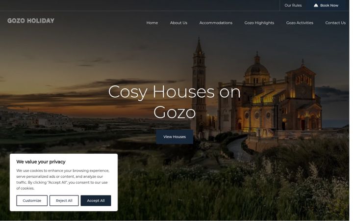 Screenshot of gozo-holiday.com