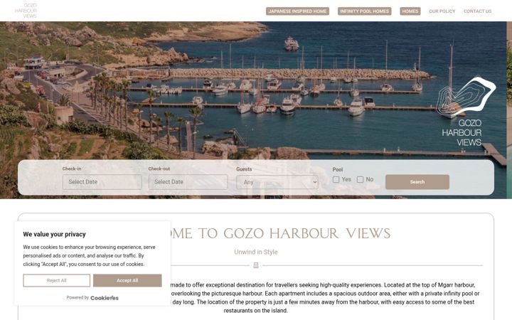Screenshot of gozoharbourviews.com