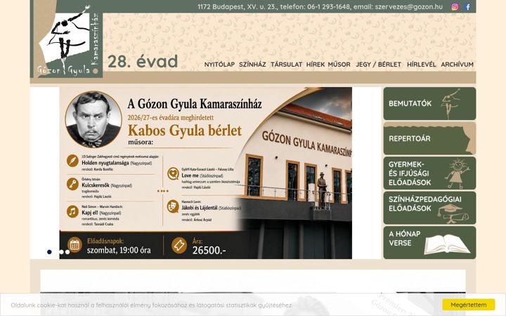 Screenshot of gozon.hu