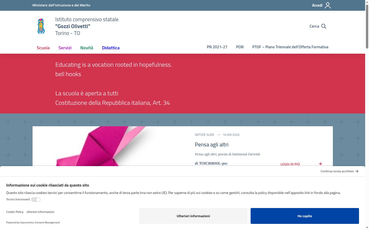 Screenshot of the consent banner shown before any interaction