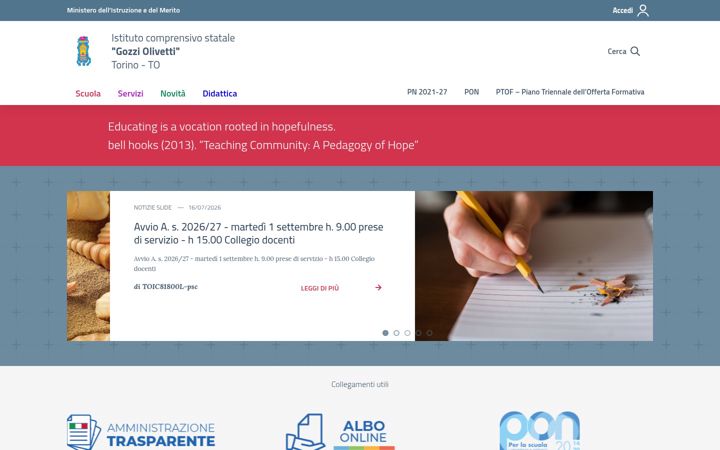Screenshot of gozzi-olivetti.edu.it