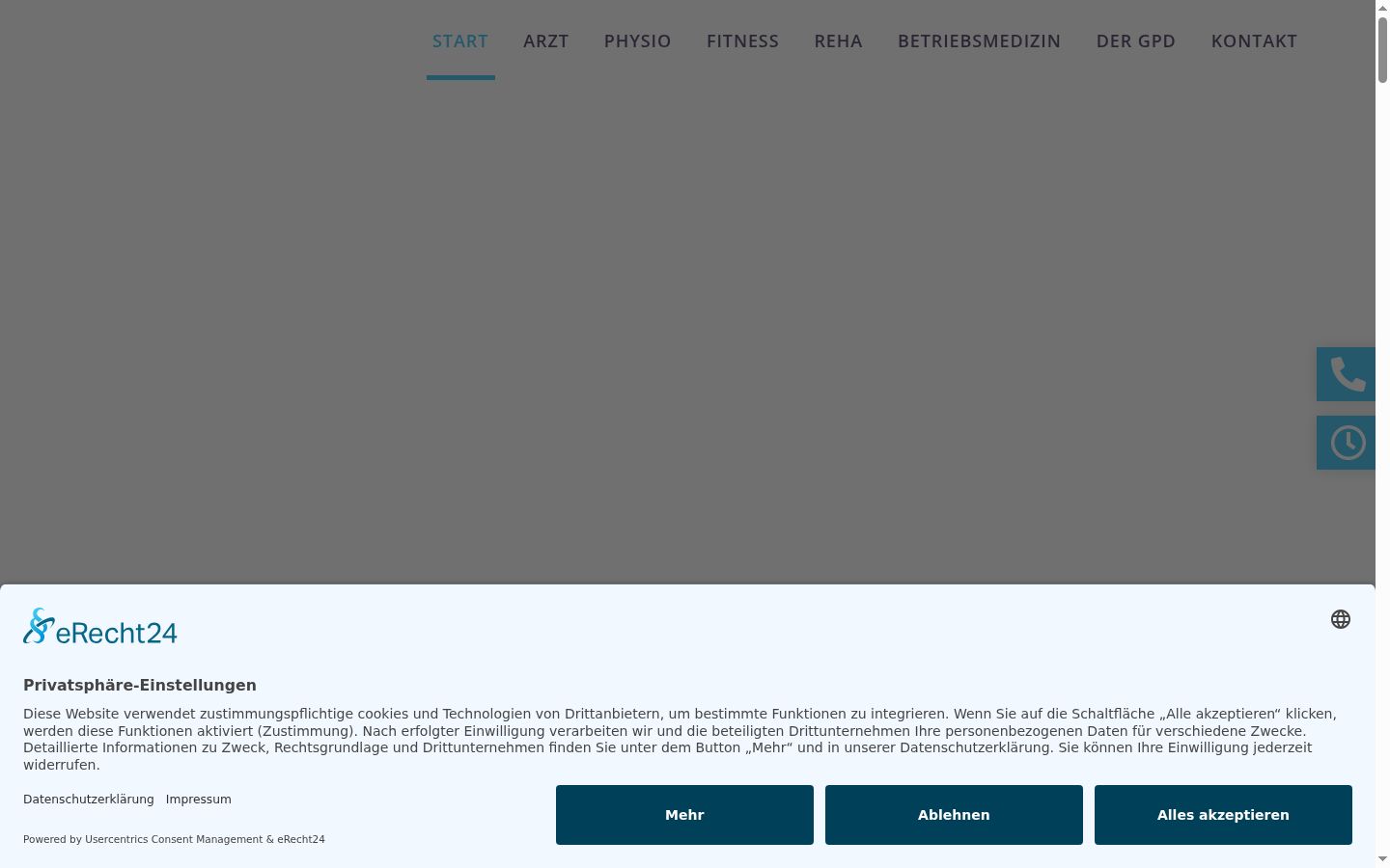 Captura de ecrã do banner de consentimento apresentado antes de qualquer interação