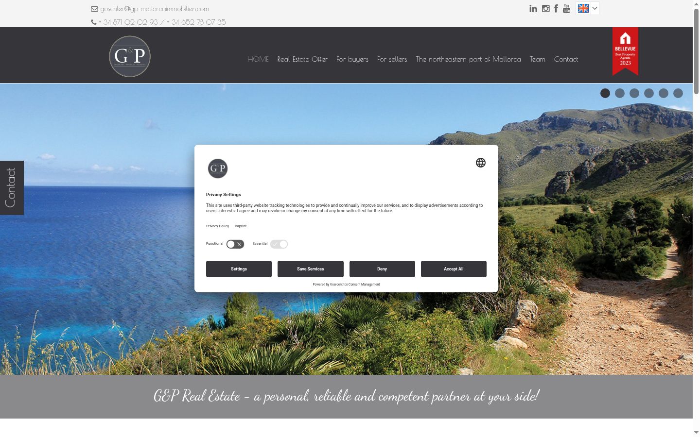 Screenshot of the consent banner shown before any interaction
