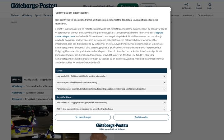Posnetek zaslona gp.se