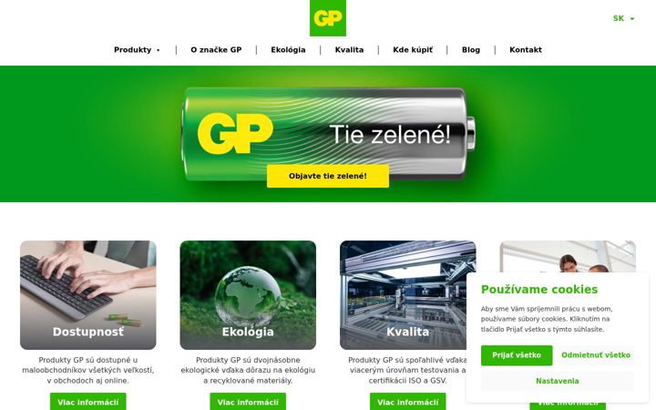 Screenshot of gpbatteries.sk