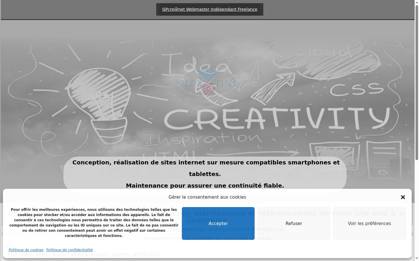 Screenshot of the consent banner shown before any interaction