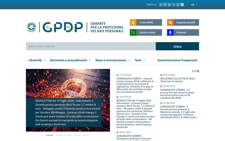 Screenshot of gpdp.it
