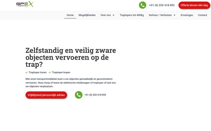 Screenshot of gpexlogistics.nl
