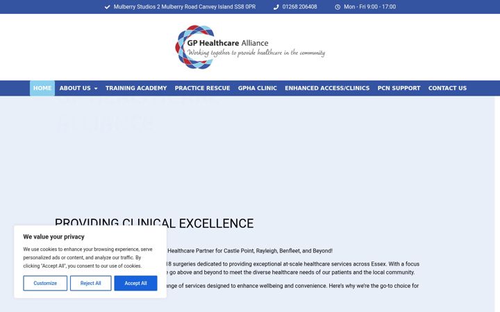 Screenshot of gphealthcarealliance.co.uk