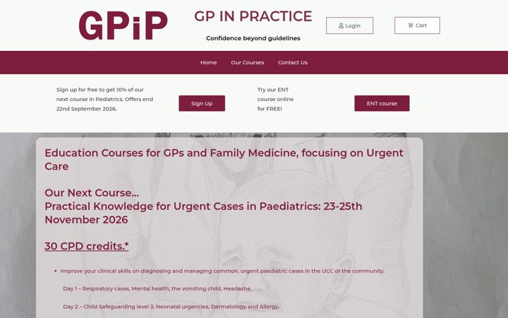 Screenshot of gpinpractice.co.uk