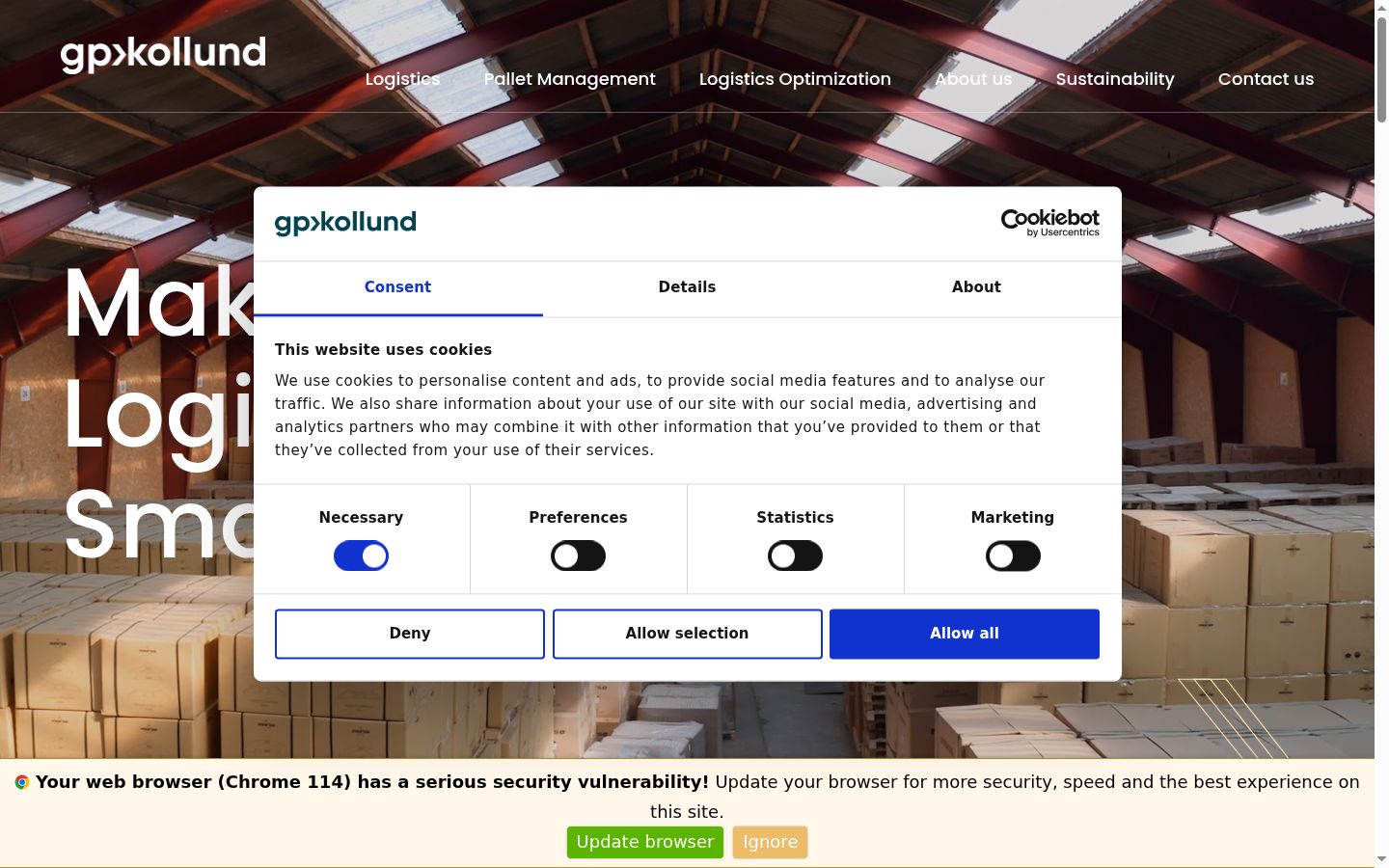 Screenshot van de toestemmingsbanner zoals getoond vóór enige interactie