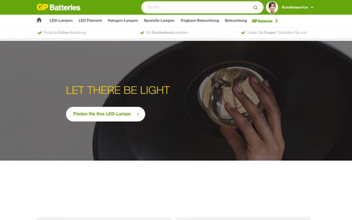 Screenshot of gplighting.de