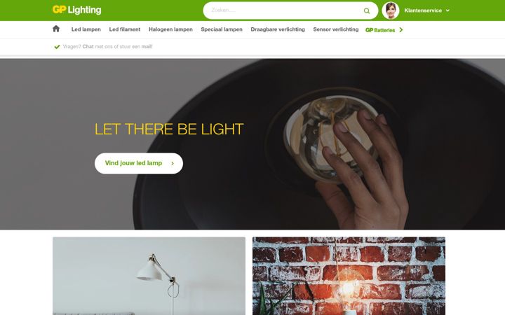 Screenshot of gplighting.nl