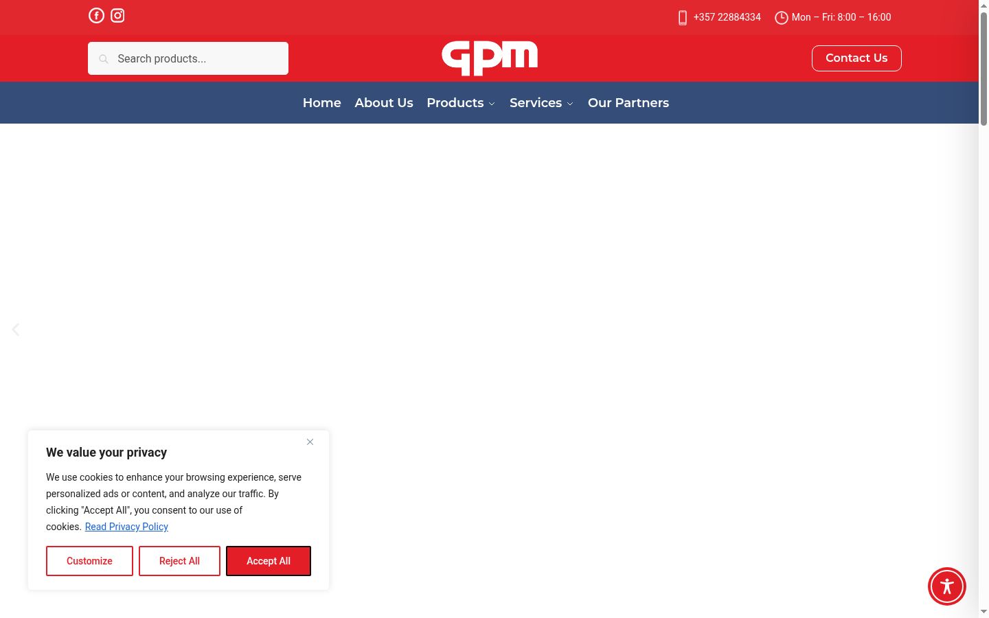 Screenshot del banner di consenso mostrato prima di qualsiasi interazione