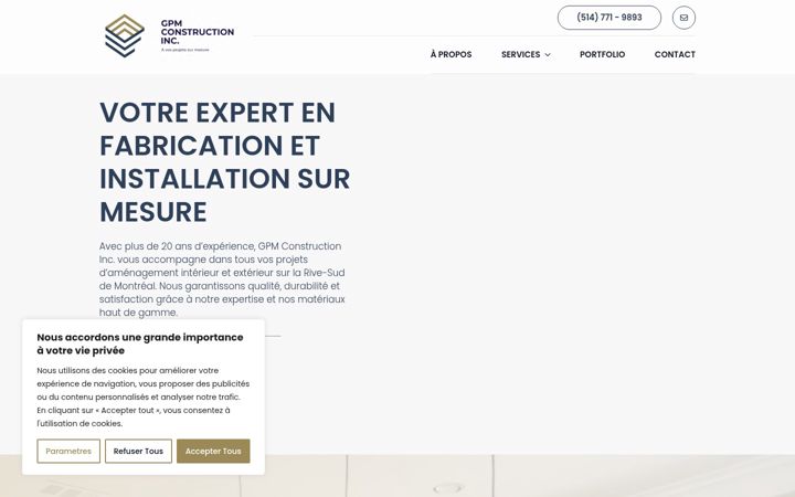 Screenshot of gpmconstruction.ca