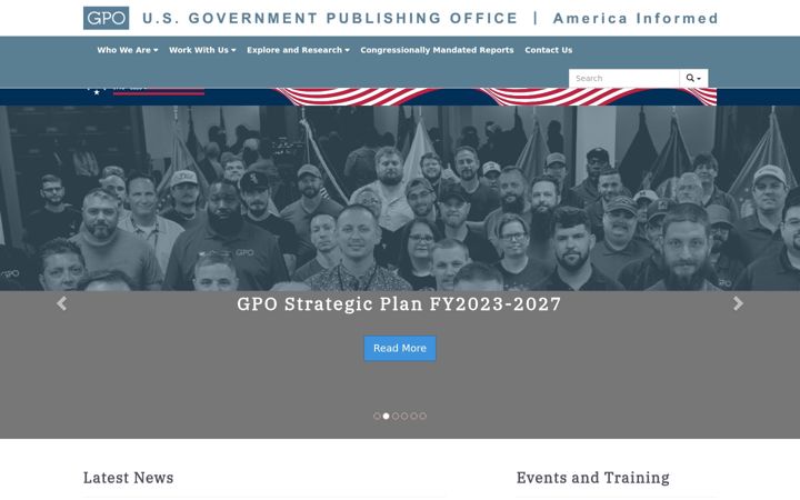 Screenshot von gpo.gov