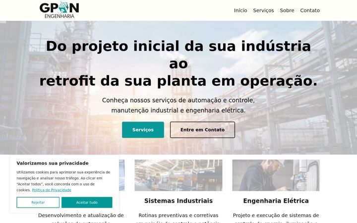 Screenshot of gponengenharia.com.br