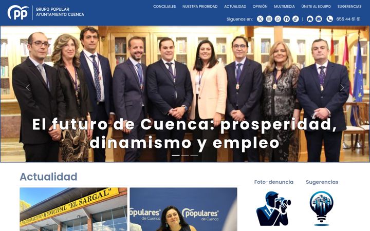 Screenshot of gpopularcuenca.es