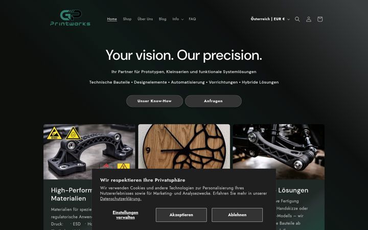Screenshot of gpprintworks.at