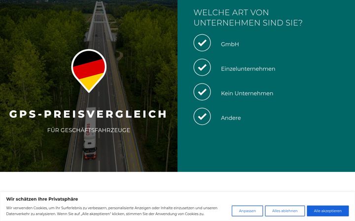 Screenshot of gps-flottenpreisvergleich.de
