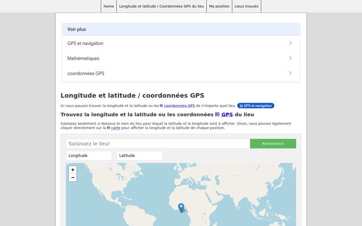 Screenshot of gps-longitude-latitude.net