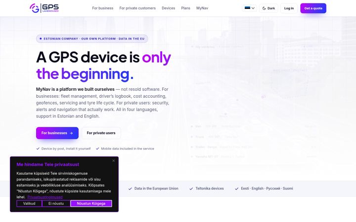 Screenshot of gpslahendused.ee