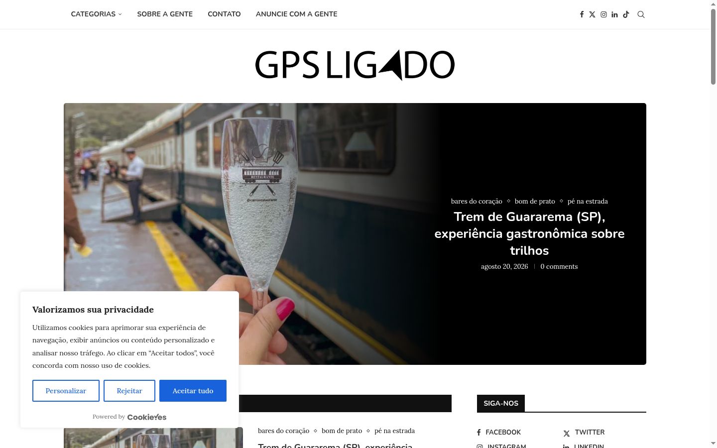 Screenshot del banner di consenso mostrato prima di qualsiasi interazione