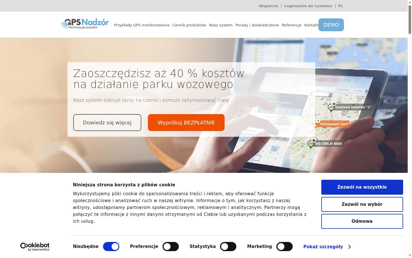 Screenshot del banner di consenso mostrato prima di qualsiasi interazione