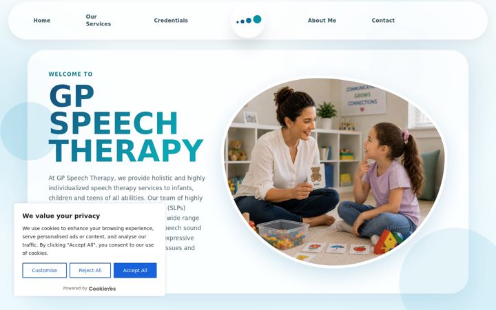 Screenshot of gpspeechtherapy.com