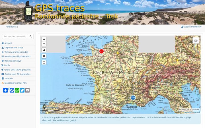 Screenshot of gpstraces.net
