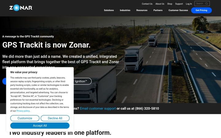 Screenshot of gpstrackit.com