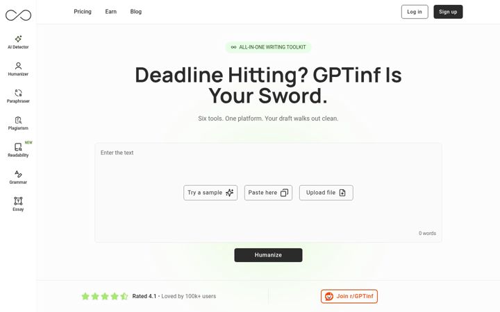 Ekrānuzņēmums no gptinf.com