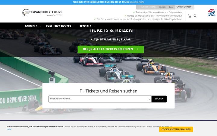 Screenshot of gptours.de