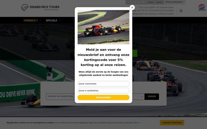 Screenshot of gptours.nl