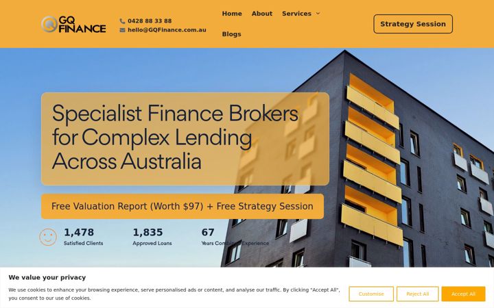 Screenshot of gqfinance.com.au