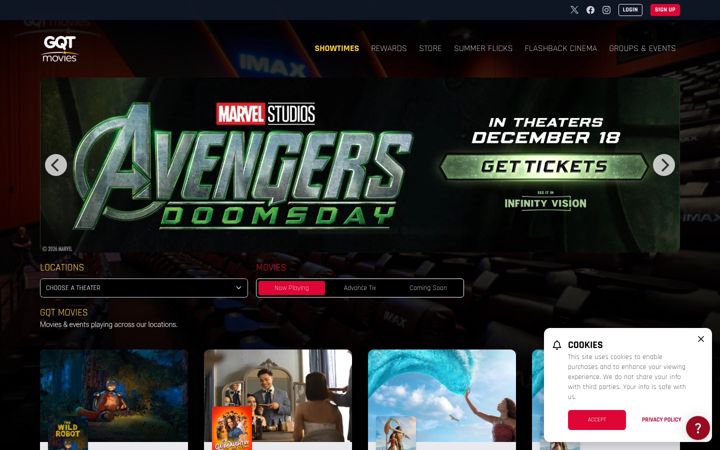 Screenshot of gqtmovies.com