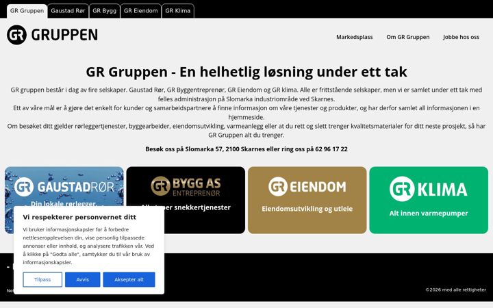 Kuvakaappaus sivustosta gr-gruppen.no