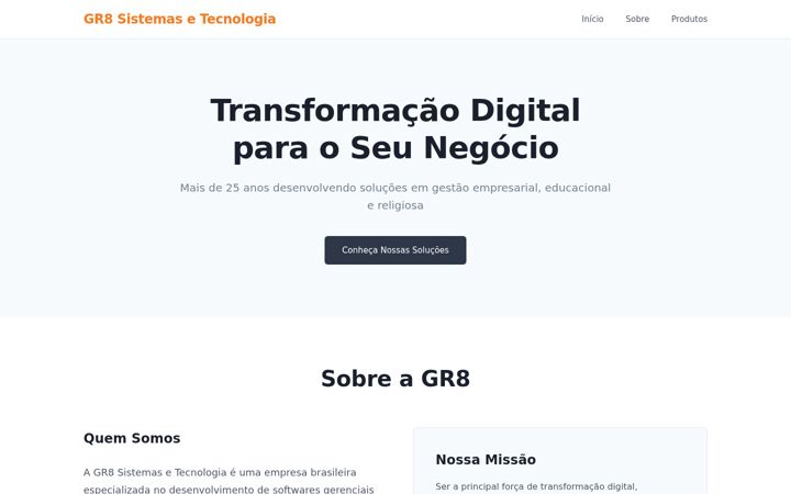 Screenshot of gr8.com.br