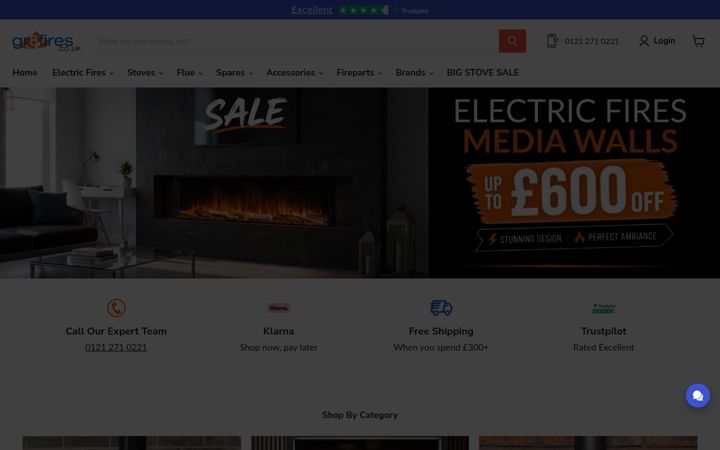 Screenshot of gr8fires.co.uk