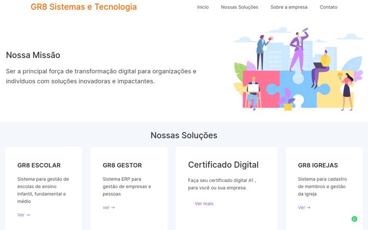 Screenshot of gr8sistemas.com.br