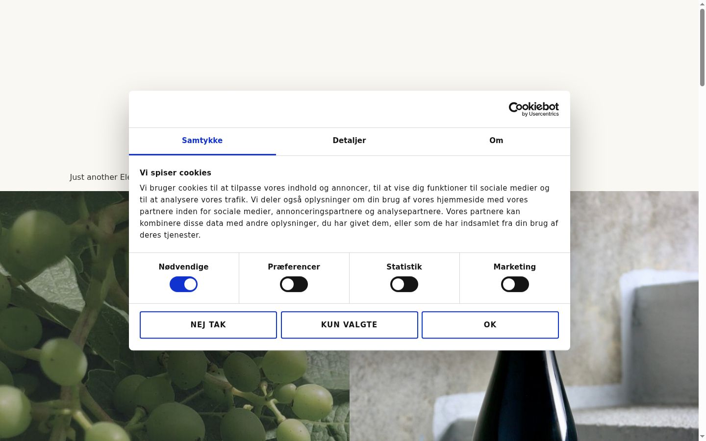 Screenshot del banner di consenso mostrato prima di qualsiasi interazione