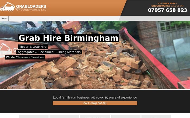 Screenshot of grab-hire-birmingham.co.uk