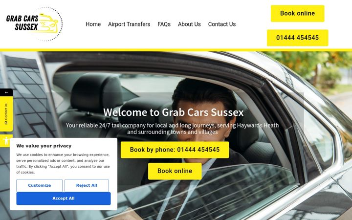 Screenshot of grabcars.co.uk