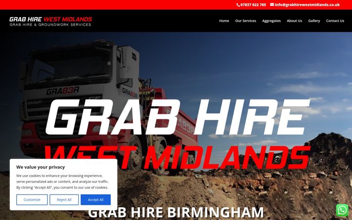 Screenshot of grabhirewestmidlands.co.uk