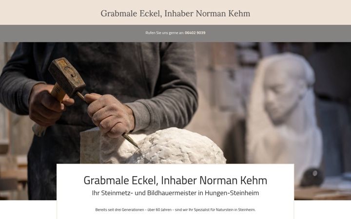Screenshot of grabmale-eckel-kehm.de